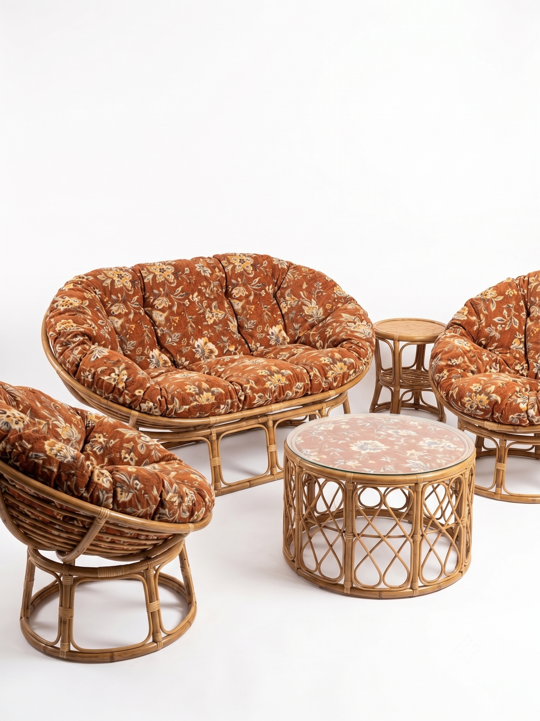 Cane Mamasan & Papasan Sofa Set