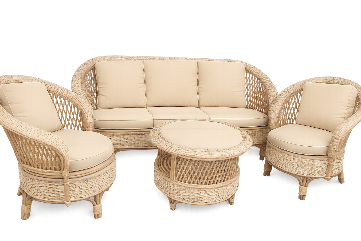 Cane Sofa Set