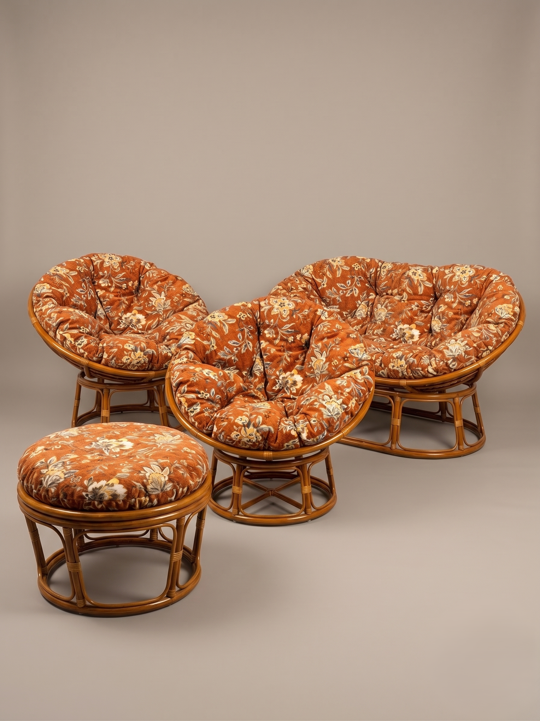 Cane Mamasan & Papasan Sofa Set